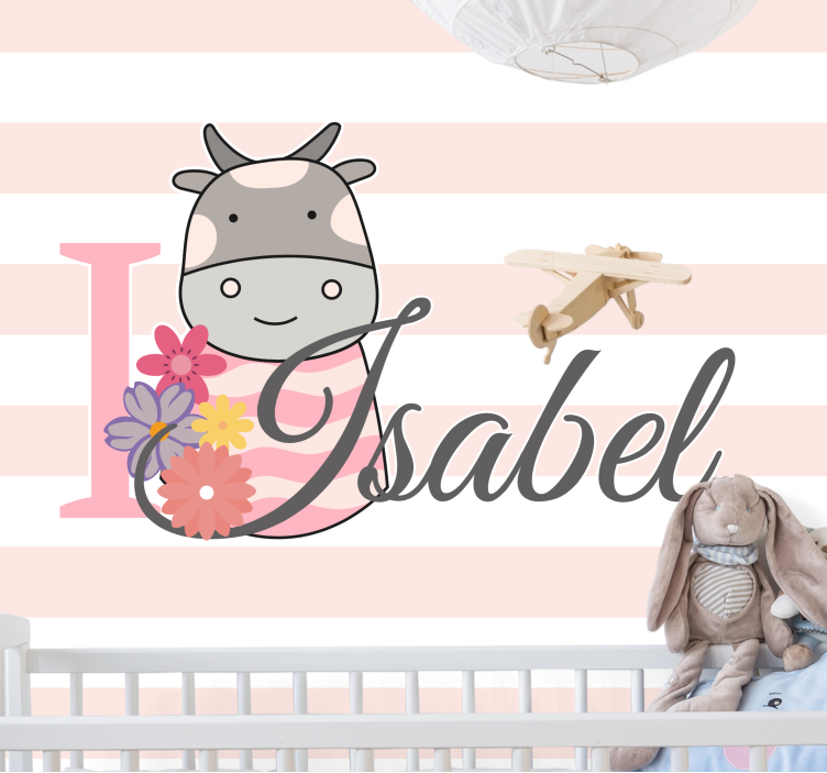 Romantic wall mural i love cow - TenStickers