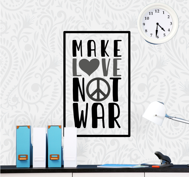 Romantic wall mural make love not war - TenStickers