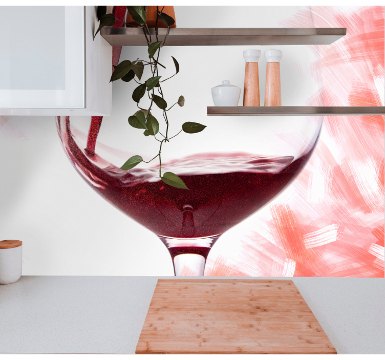 Romantic wall mural wine glass splash - TenStickers