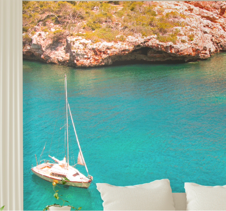 Sailing boat ocean under the sea wall mural - TenStickers