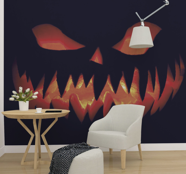 Scary pumpkin modern wall mural - TenStickers