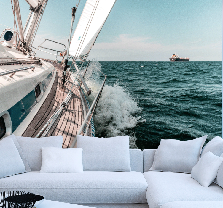 Sea jacht effect 3D Wall Mural - TenStickers