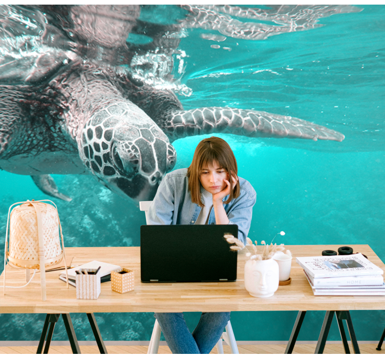 Sea turtles in the sea  wall mural - TenStickers