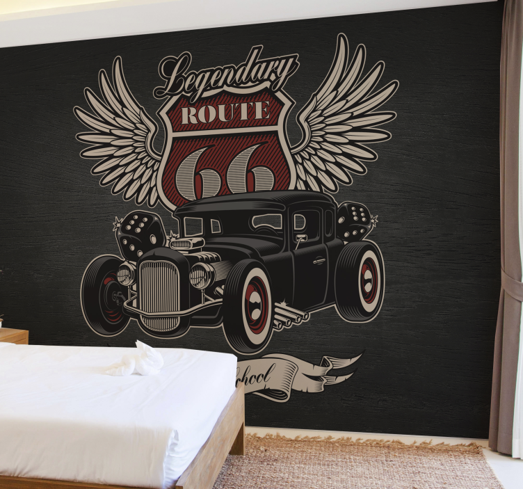 Service route car wall mural - TenStickers