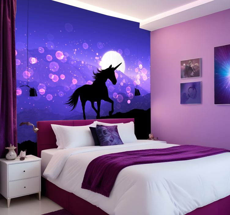Silhouette Unicorn Kids Murals - TenStickers