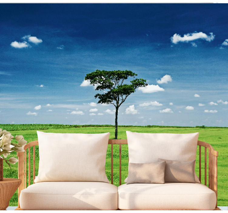 Single Tree Landscape tree wall mural - TenStickers