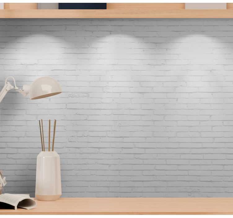 Smooth grey brick wall brick wall mural - TenStickers