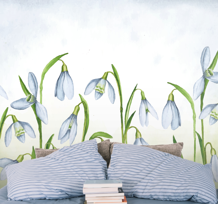 Snowdrop flora flower wall mural - TenStickers