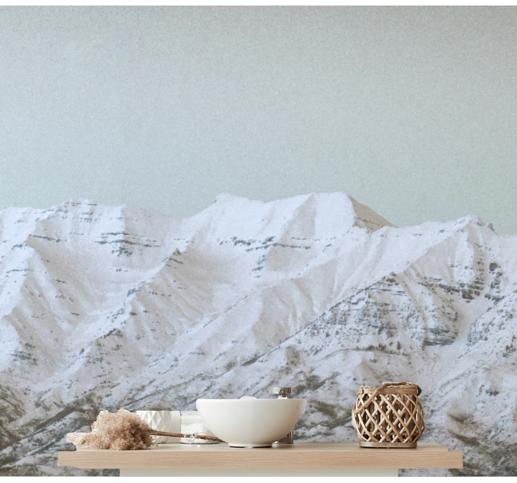 Snowy Landscape wall mural mountain - TenStickers
