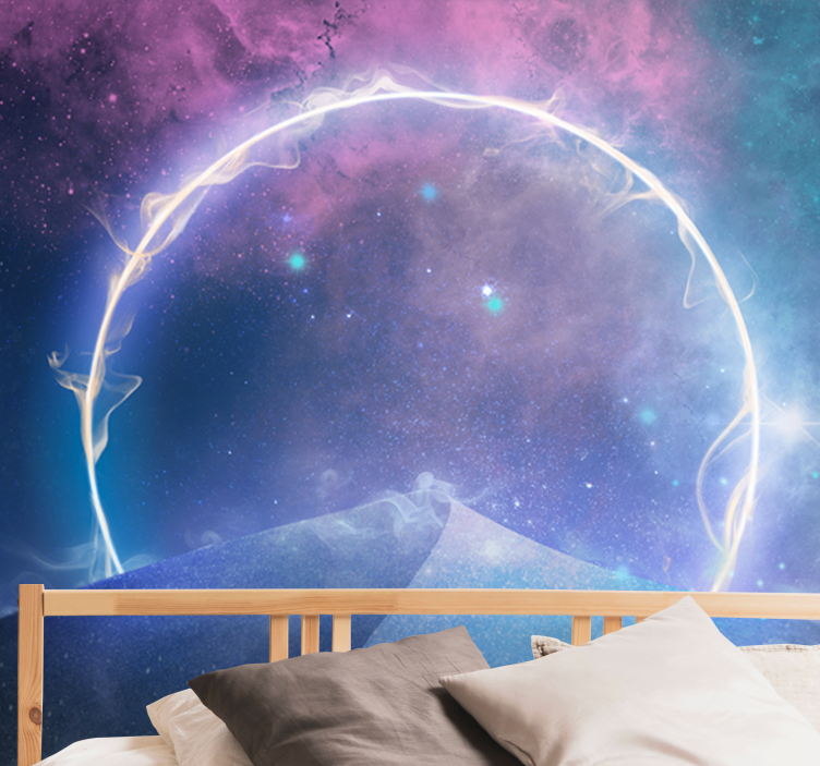 Space wall mural galactic circle portal - TenStickers