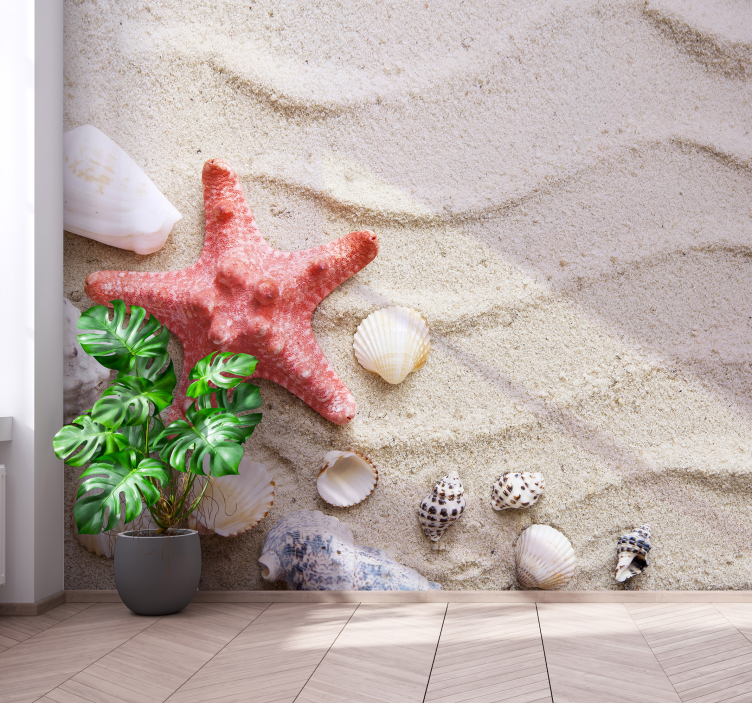 Starfish and Shells under the sea wall mural - TenStickers