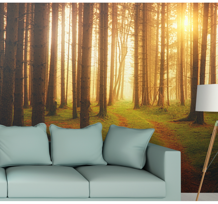sunset wood  nature wall mural - TenStickers
