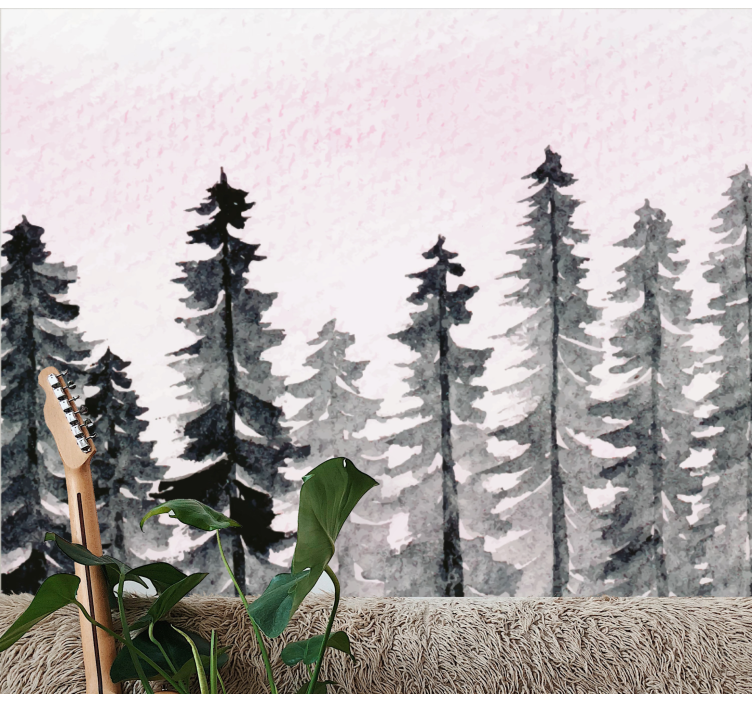 Tall Pine Trees wall mural nature - TenStickers