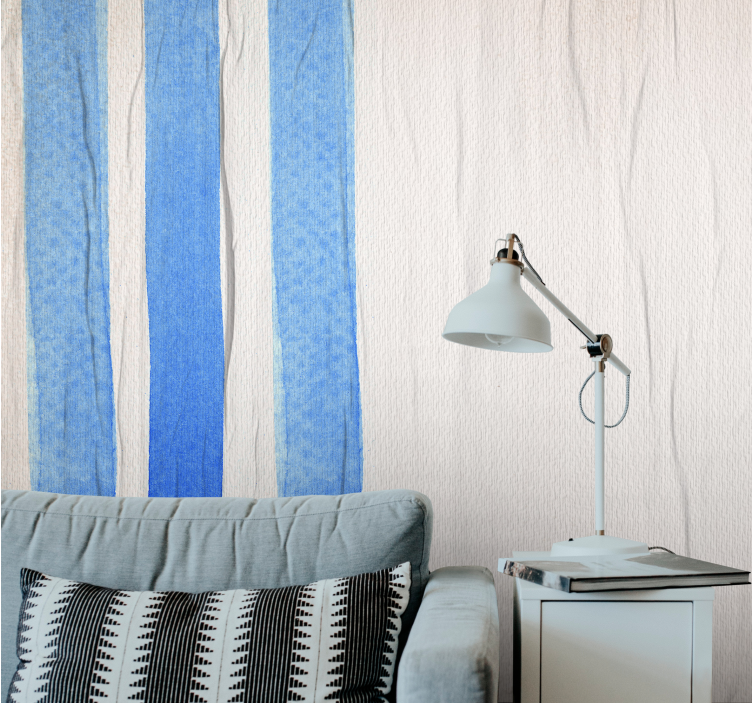 Texture wall mural blue stripe design - TenStickers