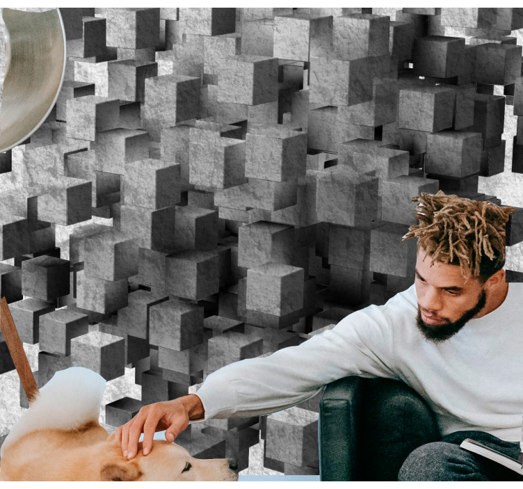 Texture wall mural cubed surface design - TenStickers