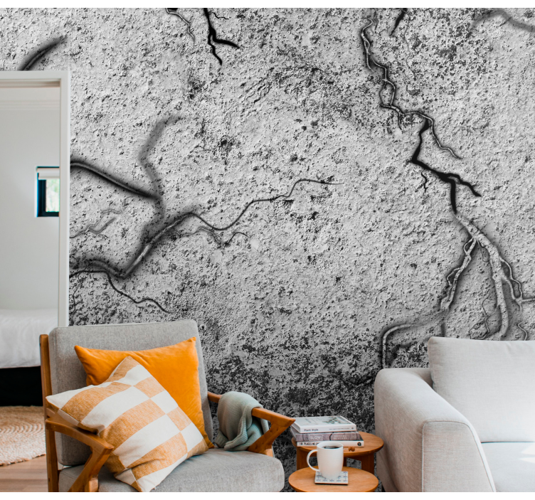 Texture wall mural fractured rock texture - TenStickers