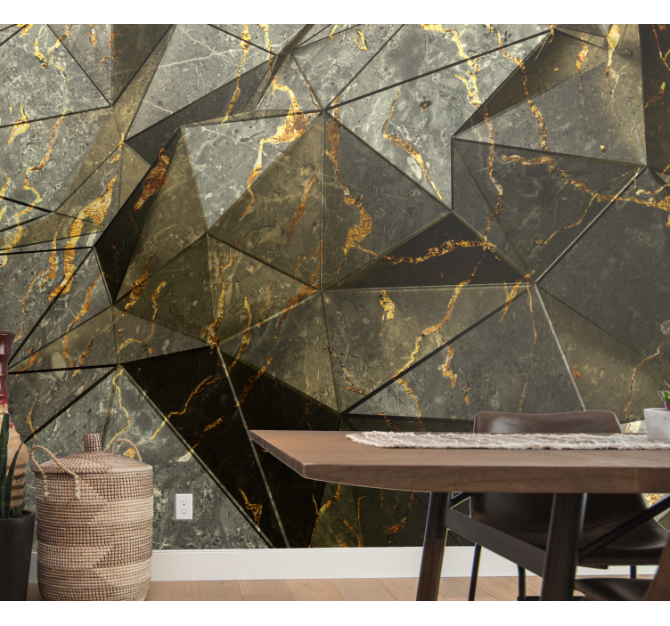 Texture wall mural geometric stone design - TenStickers