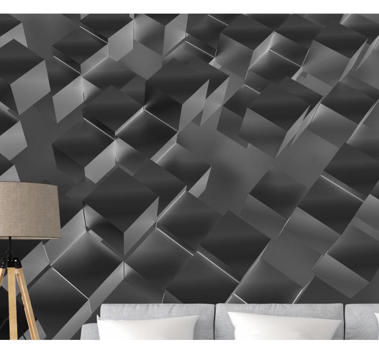 Texture wall mural three dimensional cubes - TenStickers