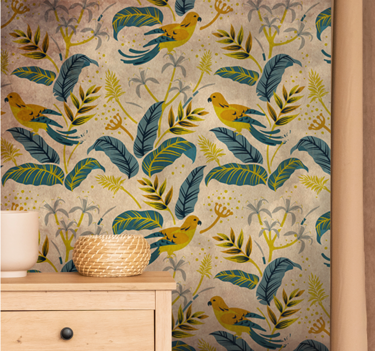 Tropical Bird Pattern animals wall mural - TenStickers