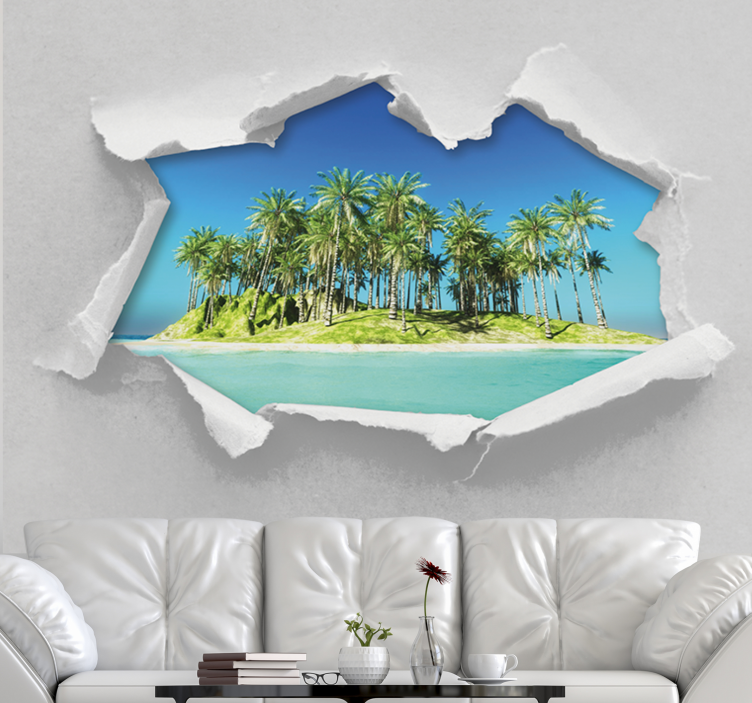Tropical island escape landscape wall mural - TenStickers