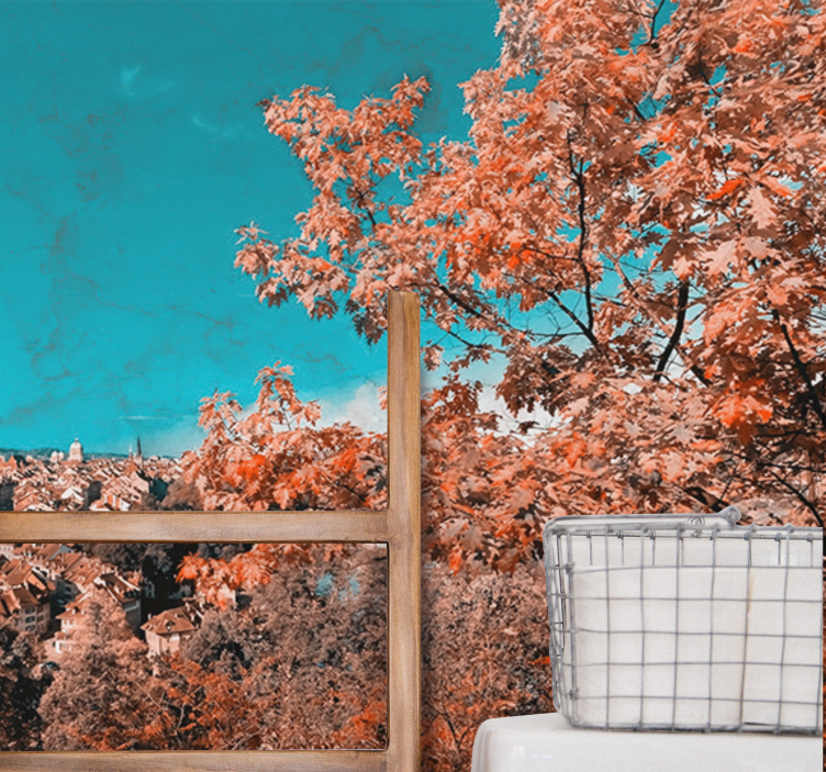 Vibrant autumn landscape landscape wall mural - TenStickers