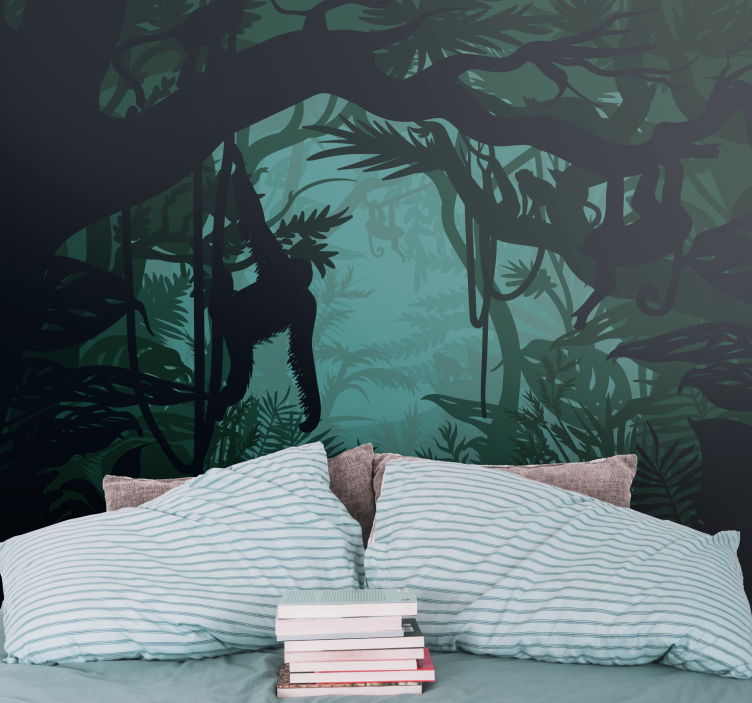 Vibrant Jungle Landscape jungle wall mural - TenStickers