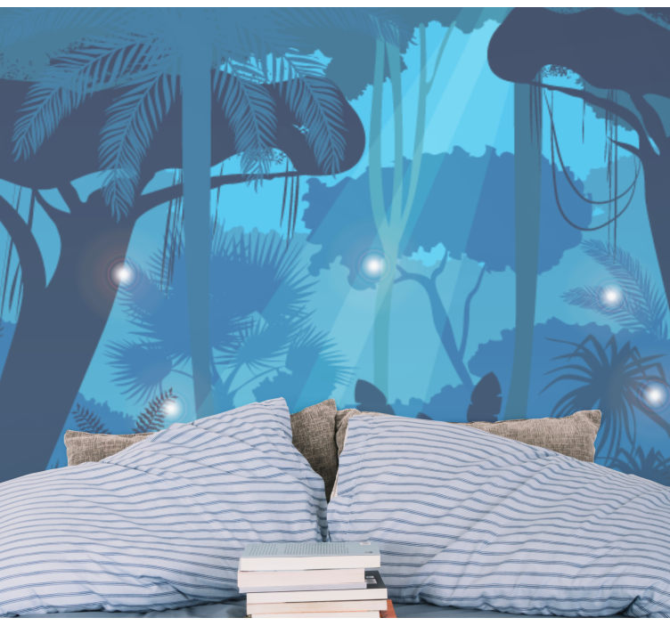 Vibrant Tropical Greenery jungle wall mural - TenStickers