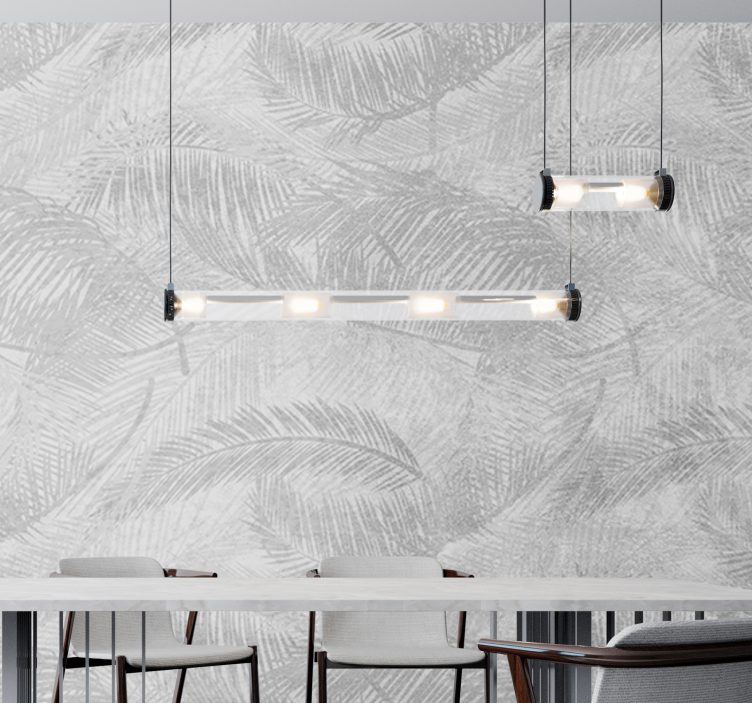 Vintage gray tropical nature wall mural - TenStickers