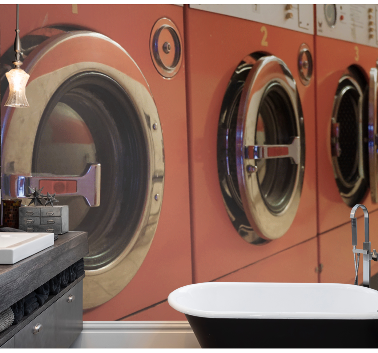 Vintage Laundry Machines wall mural vehicle - TenStickers