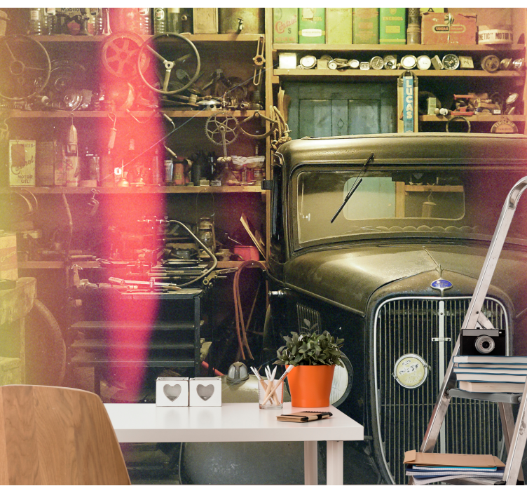 Vintage vehicule in garage Car wall mural - TenStickers