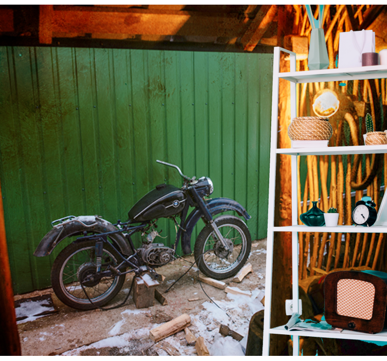 Vintage workshop motorbike wall mural - TenStickers