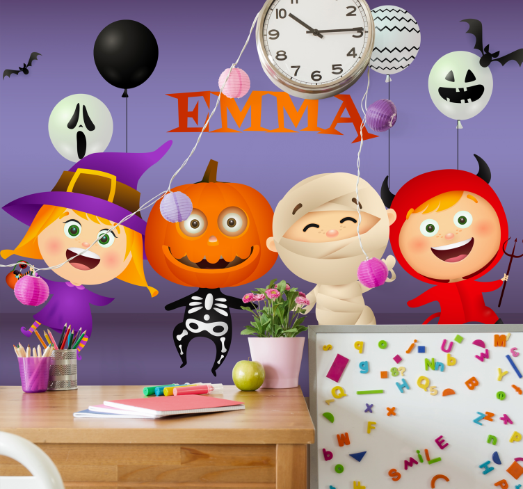 Wall mural halloween spooky playful pals - TenStickers