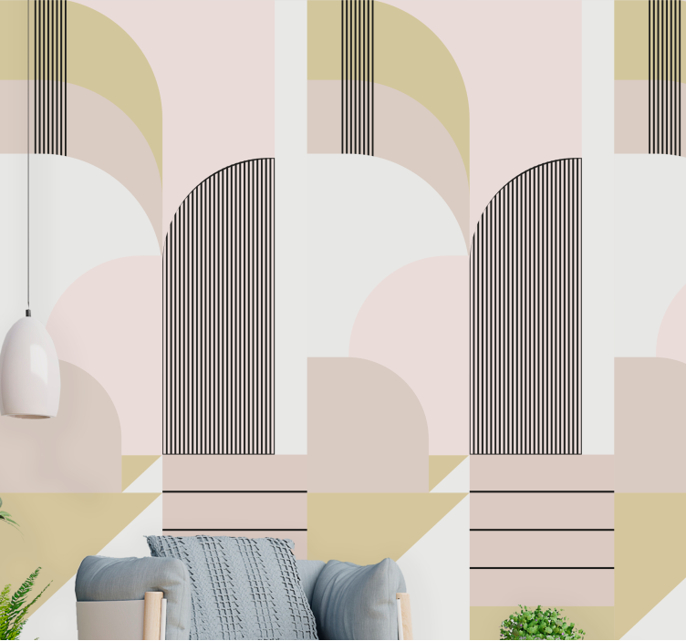 Wall mural modern geometric arch designs - TenStickers