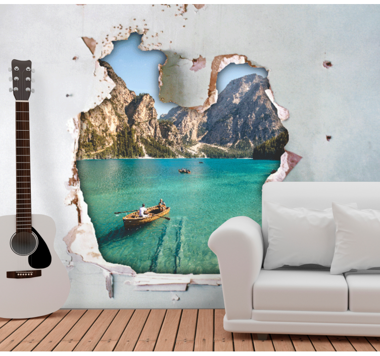 Wall mural mountain breathtaking lake view - TenStickers