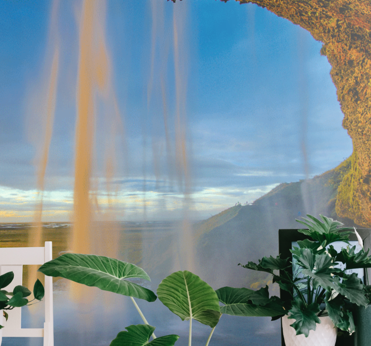Wall mural mountain majestic waterfall viewpoint - TenStickers
