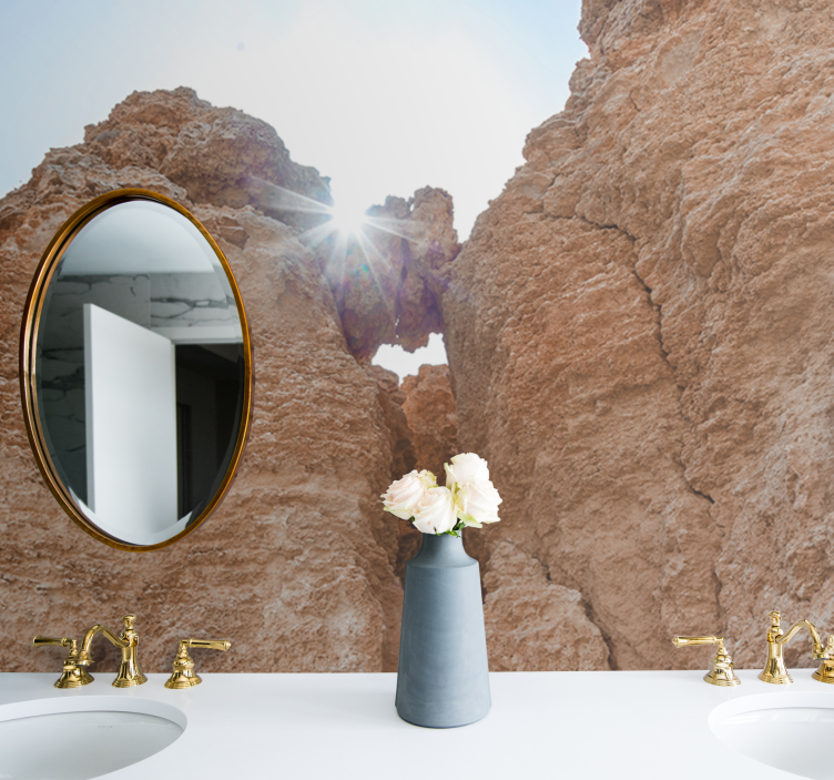 Wall mural mountain rocky landscape scene - TenStickers