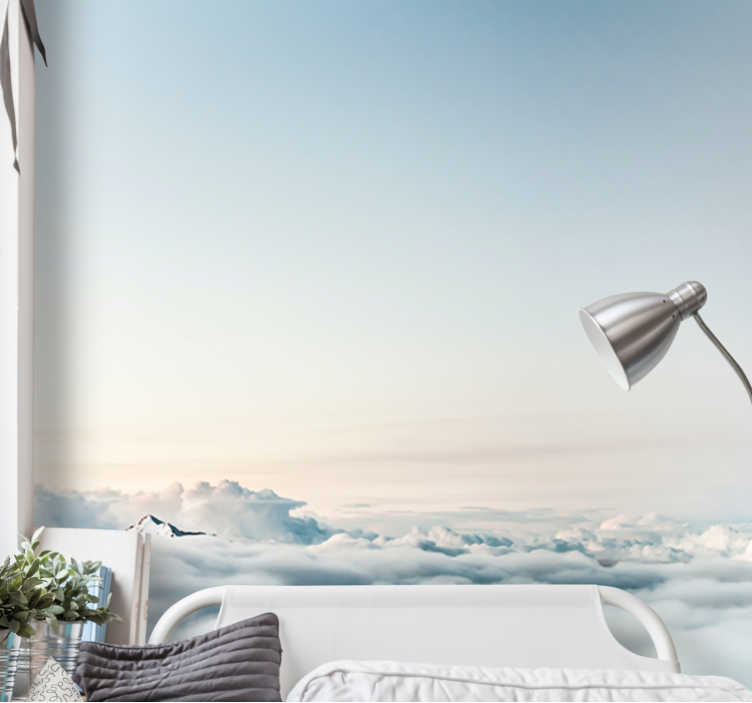 Wall mural mountain serene cloud landscape - TenStickers
