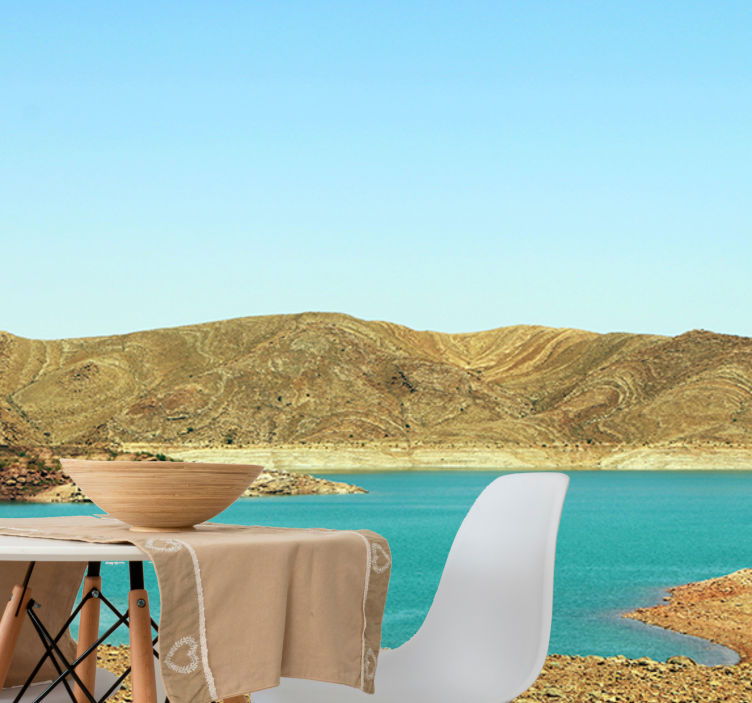 Wall mural mountain serene lake scene - TenStickers