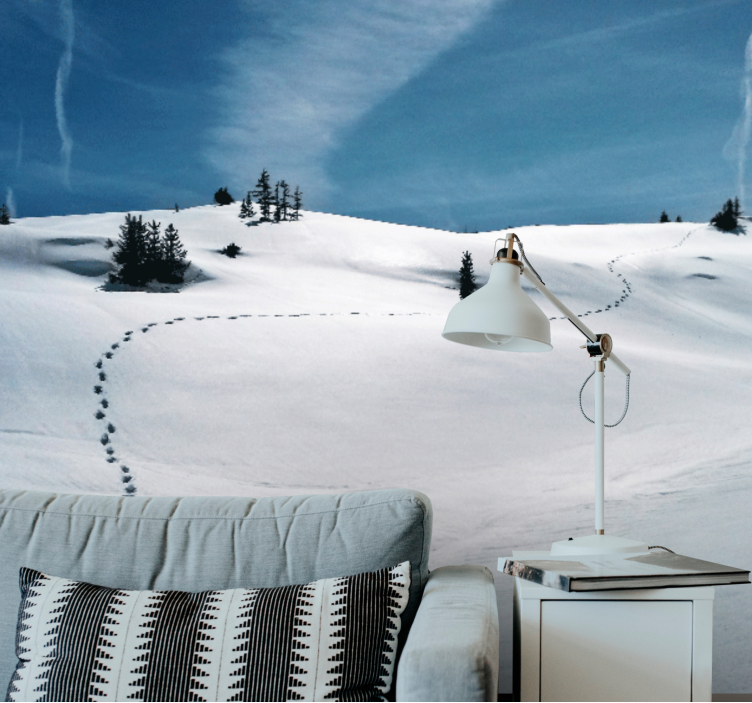 Wall mural mountain snowy mountain trail - TenStickers