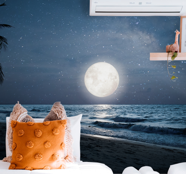 Wall mural nature bright moonlit ocean - TenStickers