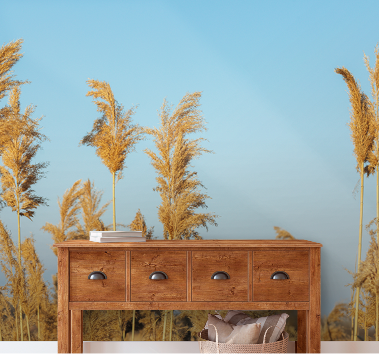 Wall mural nature golden grasslands - TenStickers