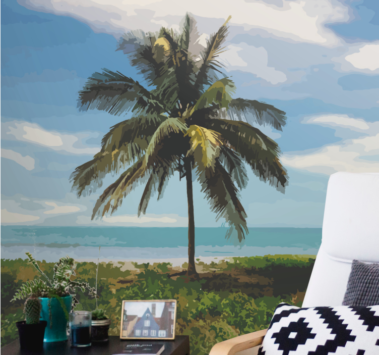 Wall mural nature palm tree scene - TenStickers