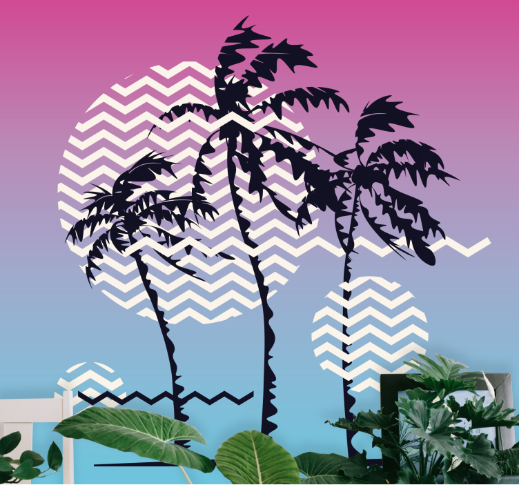 Wall mural nature palms and waves - TenStickers