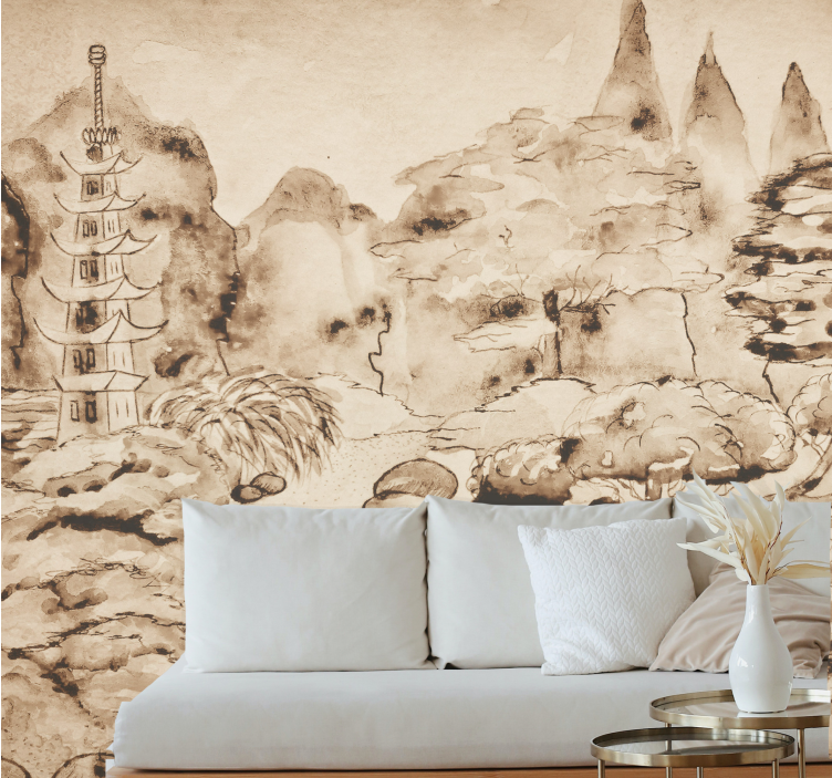 Wall mural nature serene landscape scene - TenStickers