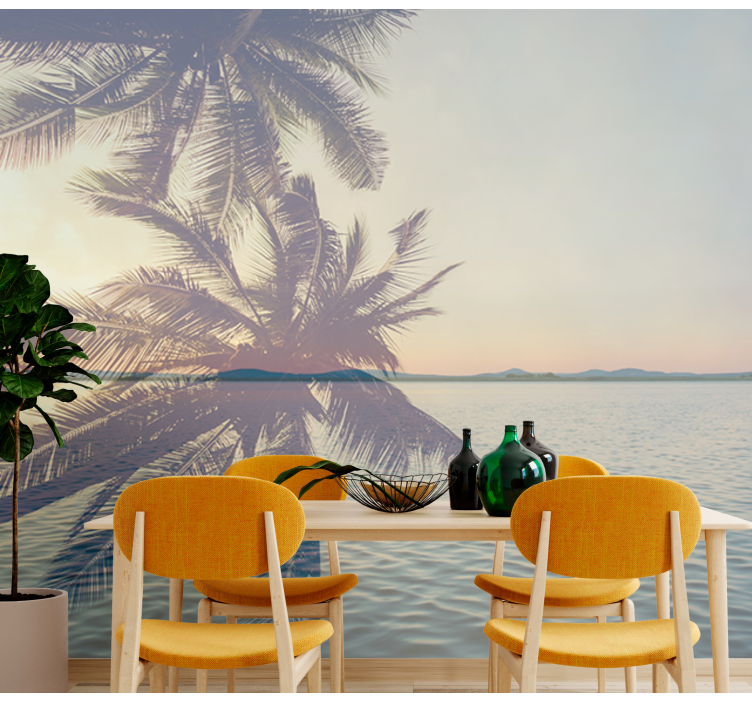 Wall mural nature serene palm silhouette - TenStickers