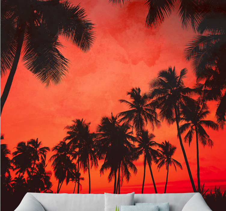 Wall mural nature silhouette of palm trees - TenStickers