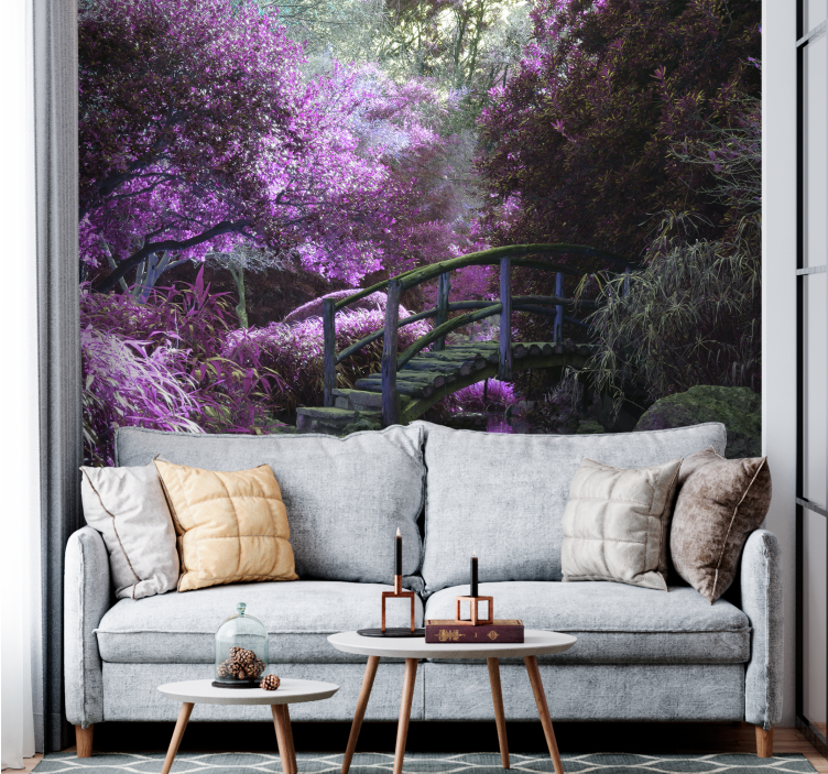 Wall mural nature tranquil bridge landscape - TenStickers