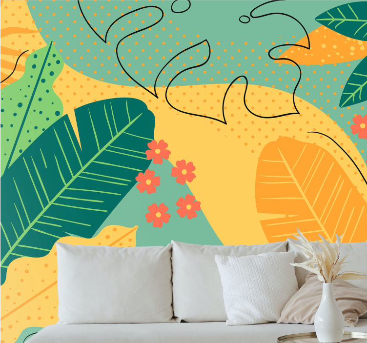Wall mural nature tropical leaf decoration - TenStickers