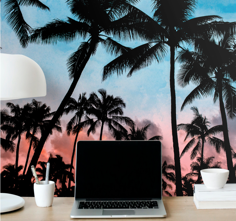 Wall mural nature tropical palm shadows - TenStickers