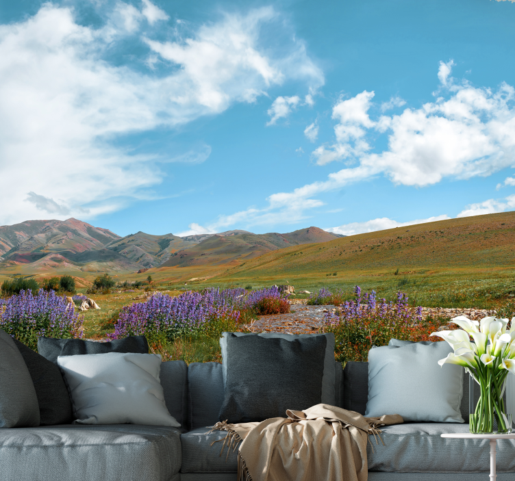 Wall mural nature vast mountain scenery - TenStickers